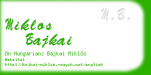 miklos bajkai business card